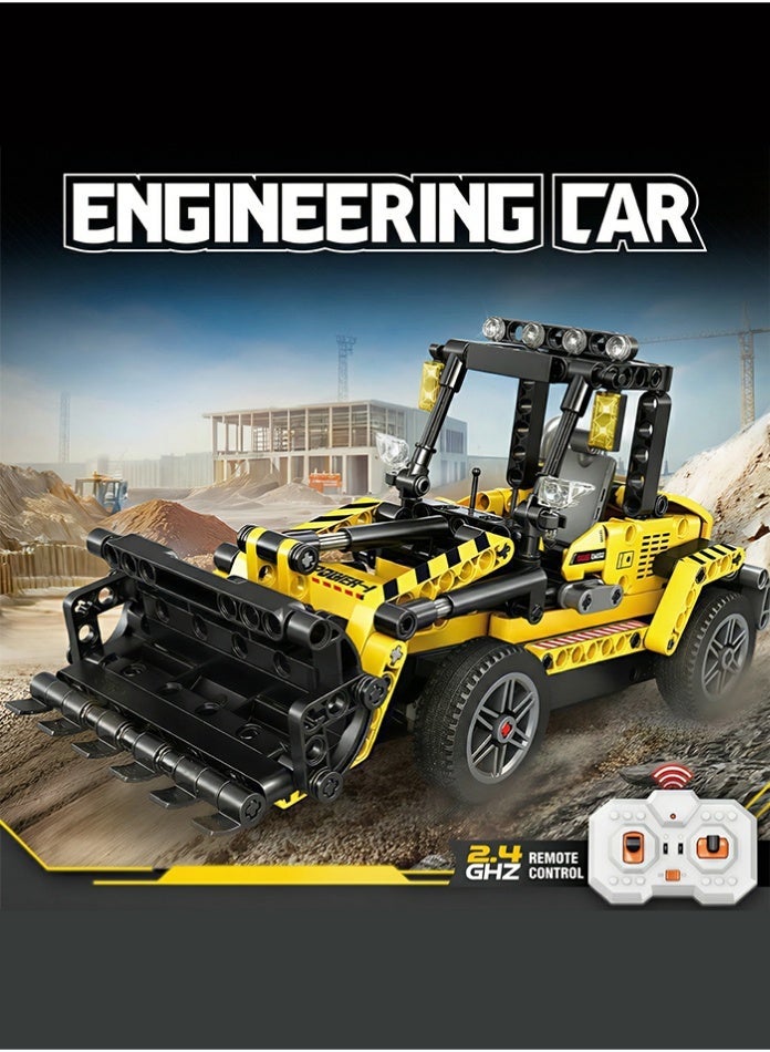 MINGDI Remote Control Engineering Bulldozer Building Blocks Set - 2.4GHz RC Construction Car Toy for Kids Boys Age 6+ (212+ Pieces) - Image 1