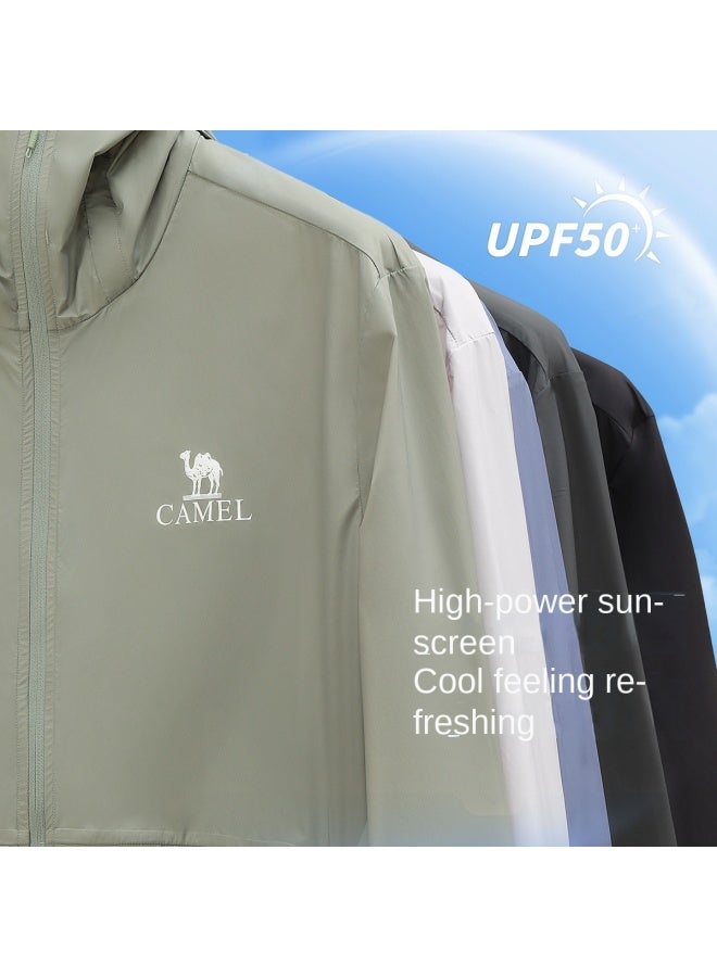 camel Full Face Sun Protection】uv Protection Breathable Sun Shirt For Men, Summer Lightweight Sun Protective Jacket, Men's Sports Sunscreen Outerwear - Image 2