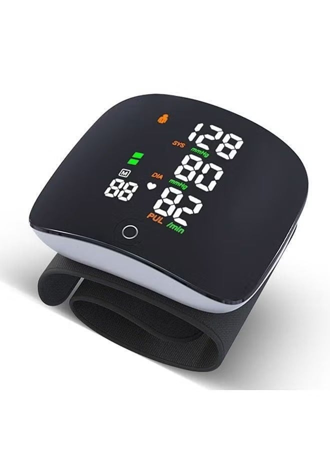 Blood Pressure Monitor Contact Screen Three-color Display Wrist Measurement Two-person Memory Records Voice Broadcast for Elderly - Image 1