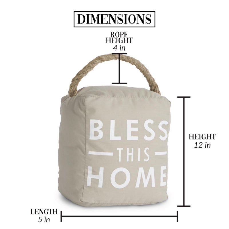 Pavilion Gift Company 72151 Bless This Home Door Stopper, 5 by 6-Inch , Gray,Tan/Beige/ White - Image 2