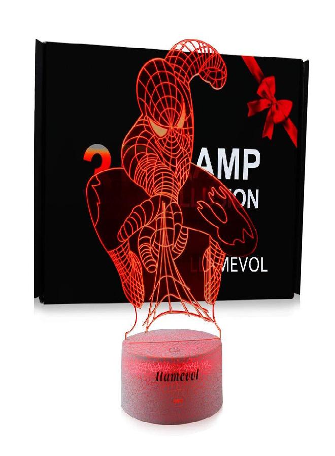 LLAMEVOL Spiderman Toys Kids Night Light Superhero Christmas Gift Birthday 3D Illusion Lamp for Kid Girl Boy Web Shooter 7 Color Remote Control  - Image 4
