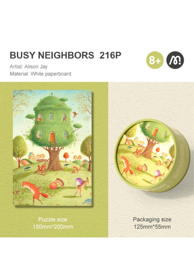 Excefore Animals Gift Box Jigsaws, Floor Puzzle for Kids Age 5-8 Year Olds,  Round Jigsaw Puzzles DIY Gifts Games Birthday Gift Idea for Toddler Children Ages 3 Years Plus, 216 Piece  - Image 5