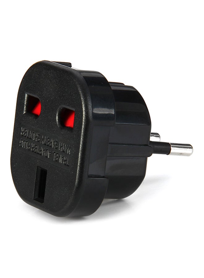 EU Plug To UK Socket Adapter Black - Image 1