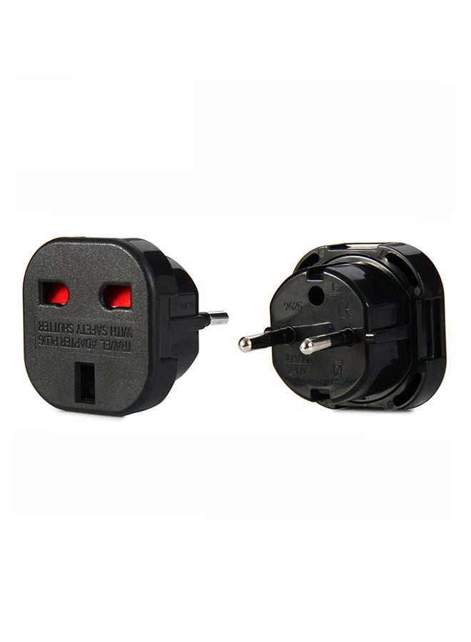 EU Plug To UK Socket Adapter Black - Image 2