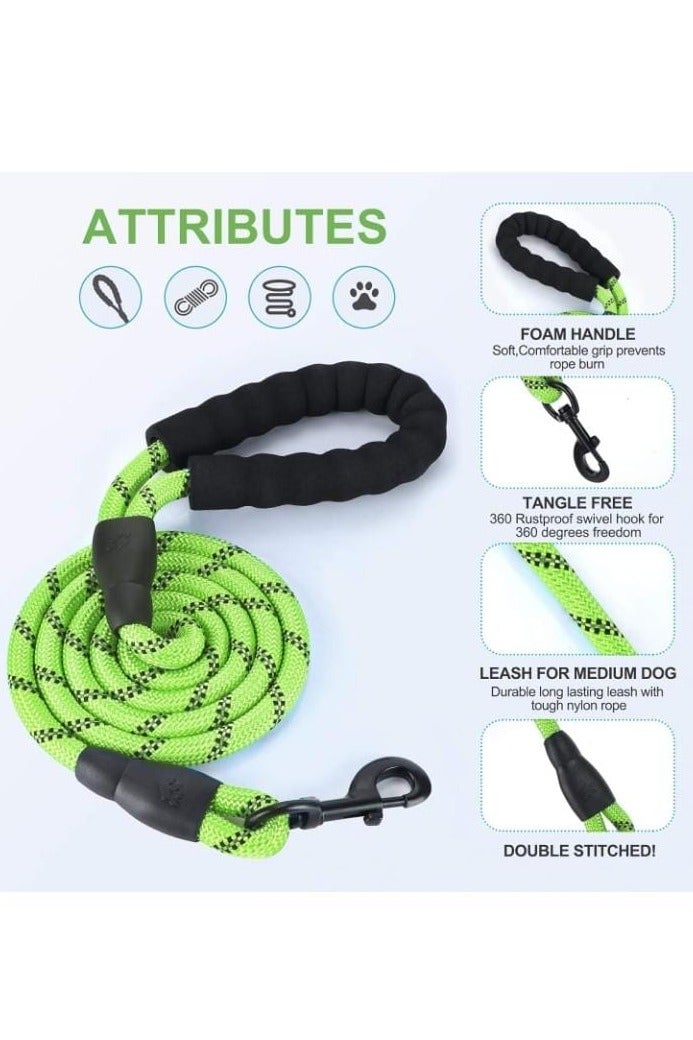 Heavy-Duty Rope Dog Leash with Soft Padded Handle & Reflective Threads – Durable, Tangle-Free Pet Lead for Medium & Large Dogs (Multiple Colors) Dog Leash UAE - Image 4