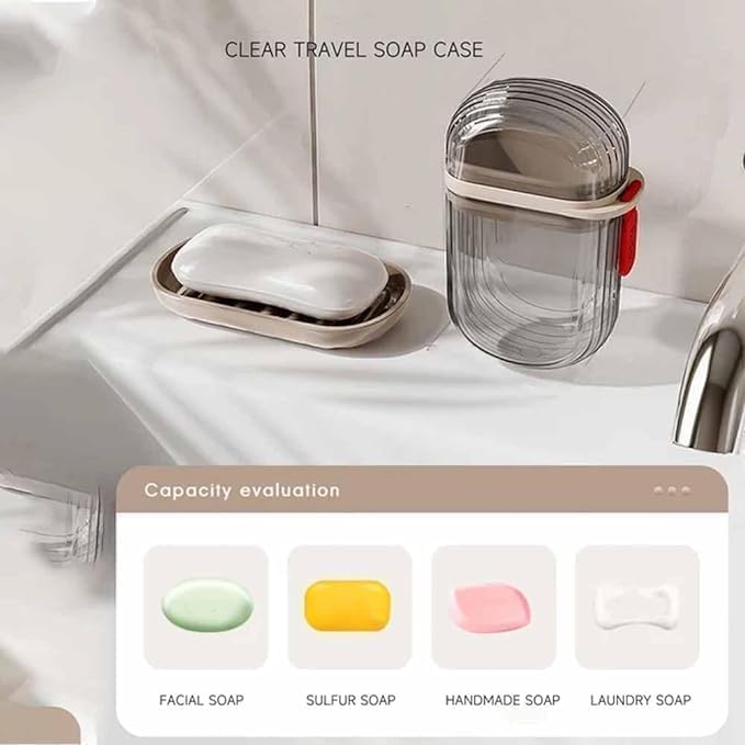 TWOK Portable Waterproof Leakproof Travel Soap Box Case Holder Plastic Soap Case Box Holder Dish Container for Bathroom Outdoors Travel Home Use (Pack 1) - Image 3