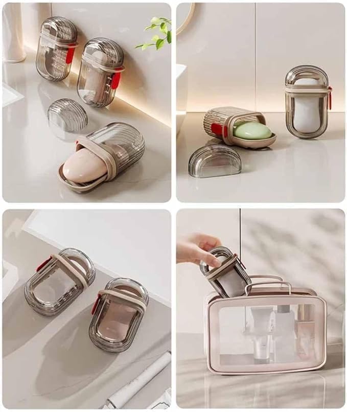 TWOK Portable Waterproof Leakproof Travel Soap Box Case Holder Plastic Soap Case Box Holder Dish Container for Bathroom Outdoors Travel Home Use (Pack 1) - Image 2