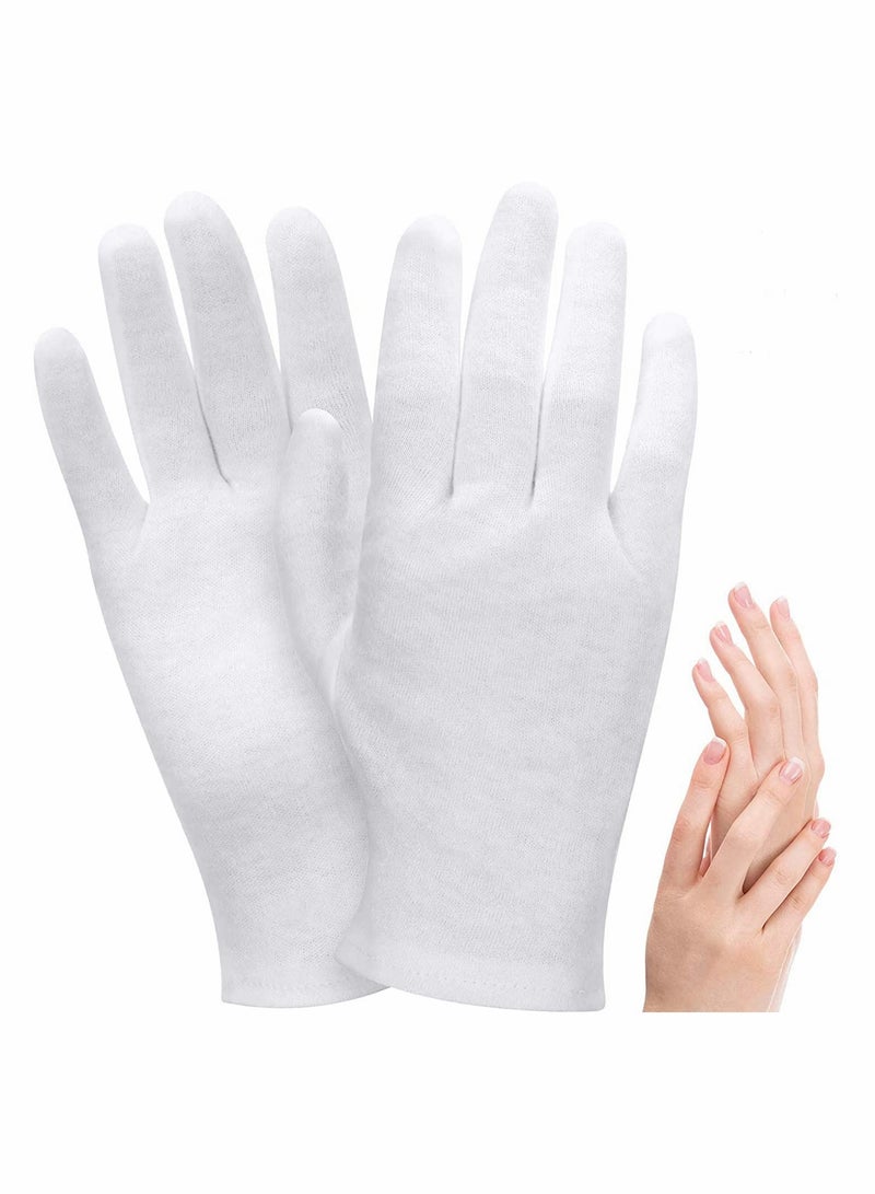 Excefore Moisturizing Gloves Cotton Gloves, Soft Elastic Skincare Glove Working Gloves for Women Men Dry Hands Jewelry Inspection Daily Work and More, One Size Fits Most, 2 Pairs - Image 1