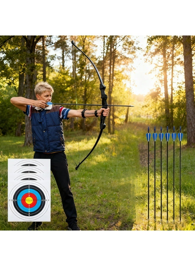 Bow and Arrow Set With target papers Accessories Outdoor Sports Game - Image 1