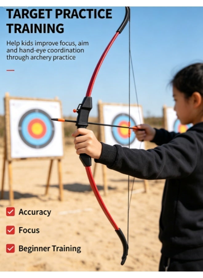 Sumkyle Kids Recurve Bow and Arrow Archery Set, Complete Beginner Shooting Kit with Target Paper, Safety Arrows & Protective Gear for Parent-Child Outdoor Game - Image 5