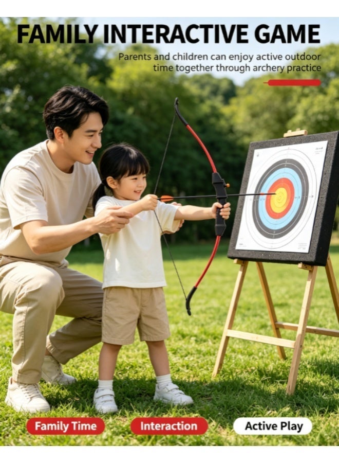 Sumkyle Kids Recurve Bow and Arrow Archery Set, Complete Beginner Shooting Kit with Target Paper, Safety Arrows & Protective Gear for Parent-Child Outdoor Game - Image 3