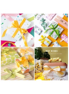 Generic Yellow Satin Ribbon 2 CM x 25 Yards, Solid Color Polyester Fabric Ribbon for Gift Wrapping, Crafts, Bows Making, Wreaths, Sewing Projects, Baby Showers and Wedding Party Decoration  - Image 2