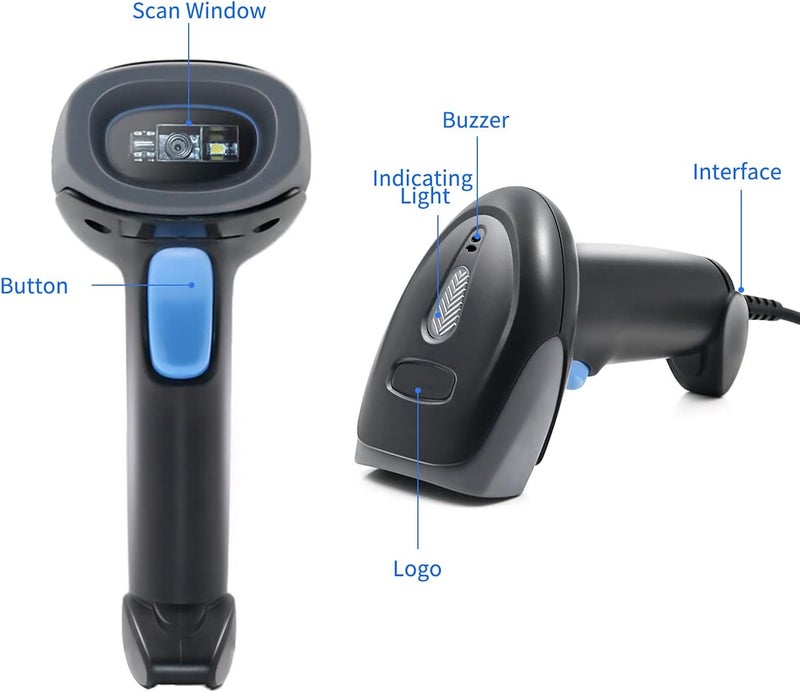 Handheld Barcode Scanner with CMOS Image Scanning 1D / 2D / QR Scanner USB and 2.4G Wireless Double Connection for Supermarkets - Image 2