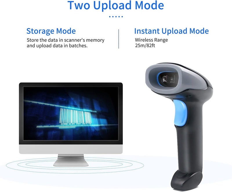 Handheld Barcode Scanner with CMOS Image Scanning 1D / 2D / QR Scanner USB and 2.4G Wireless Double Connection for Supermarkets - Image 3