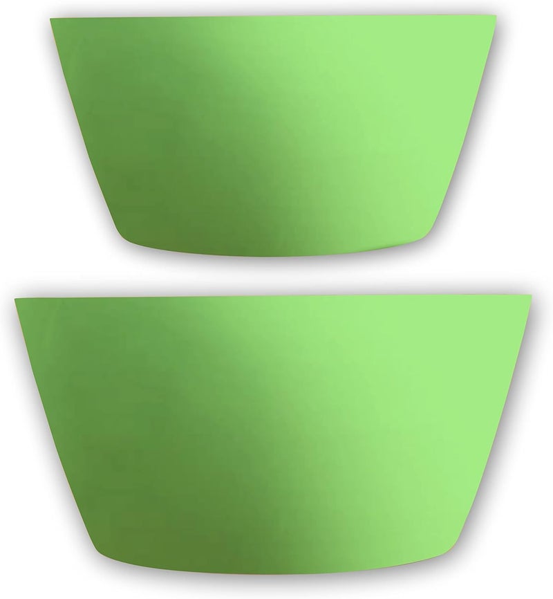 Realm Large Bamboo Bowl Set Kale Green Painted Exterior  12 and 10 Diameter Serving Bowls Perfectly Suited for Snacks Fruits Salads and Pasta - Image 1