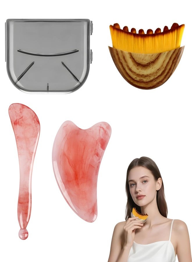 FFZDENA 3PCS Lymphatic Contour Face Brush, Face Massage Tool for Puffiness Reduction, Contour Brush and Facial Massager Set, Travel-Friendly Face Contouring and Lymphatic Drainage Solution - Image 1