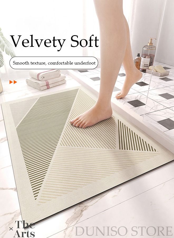 DUNISO سجاد الحمام بساط فائق النعومة ماص للماء من الألياف الدقيقة غير قابل للانزلاق سريع الجفاف حوض الاستحمام سجاد المرحاض سجاد حمام مثالي لحوض الحمام والدش 40*60 سم - Image 2