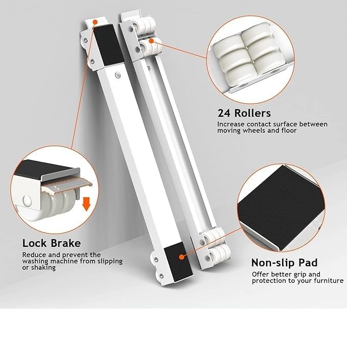 KPS KPS Furniture Movers Lifter Moving Roller Wheel Set Shifting Slider Tool with Adjustable Base for Washing MachinesFridgeSofaTableCupboard for Home Appliance Set of 1Multicolor  - Image 3