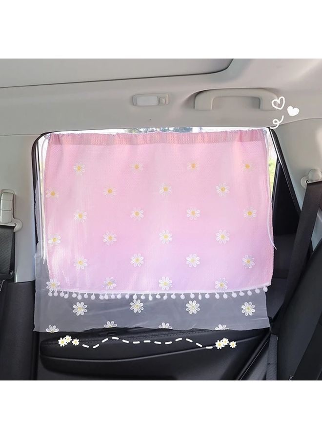 Blue Small Daisy Double Layer Sunshade Curtain UV Blocker Light Blocker Jacquard Weave Privacy Sun Protection - Image 2
