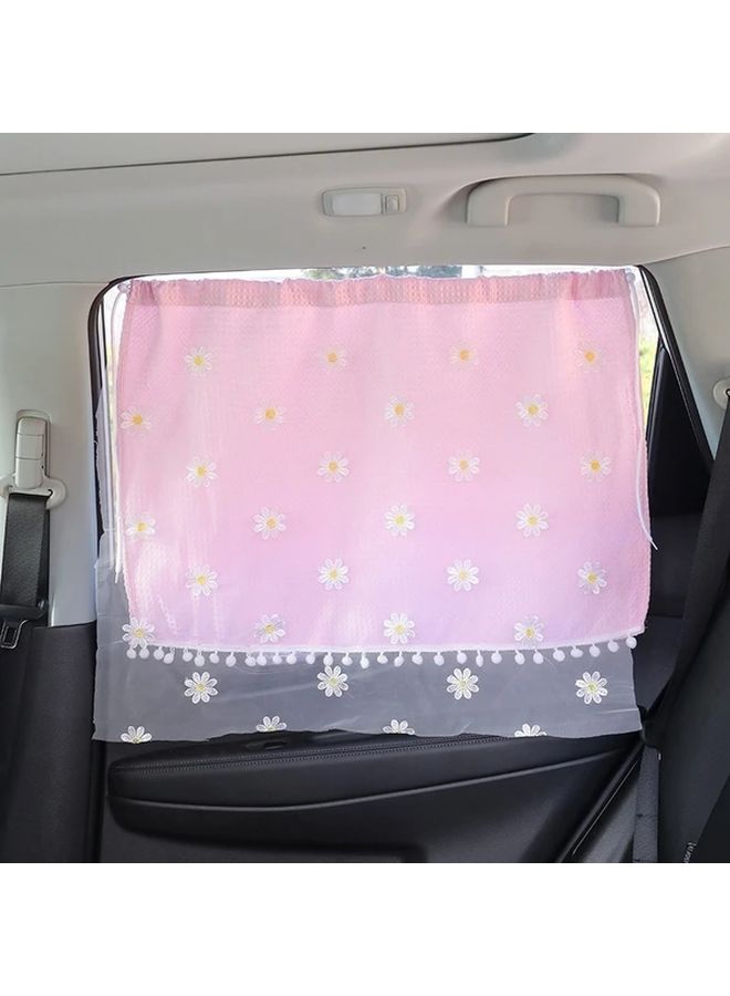 Blue Small Daisy Double Layer Sunshade Curtain UV Blocker Light Blocker Jacquard Weave Privacy Sun Protection - Image 5