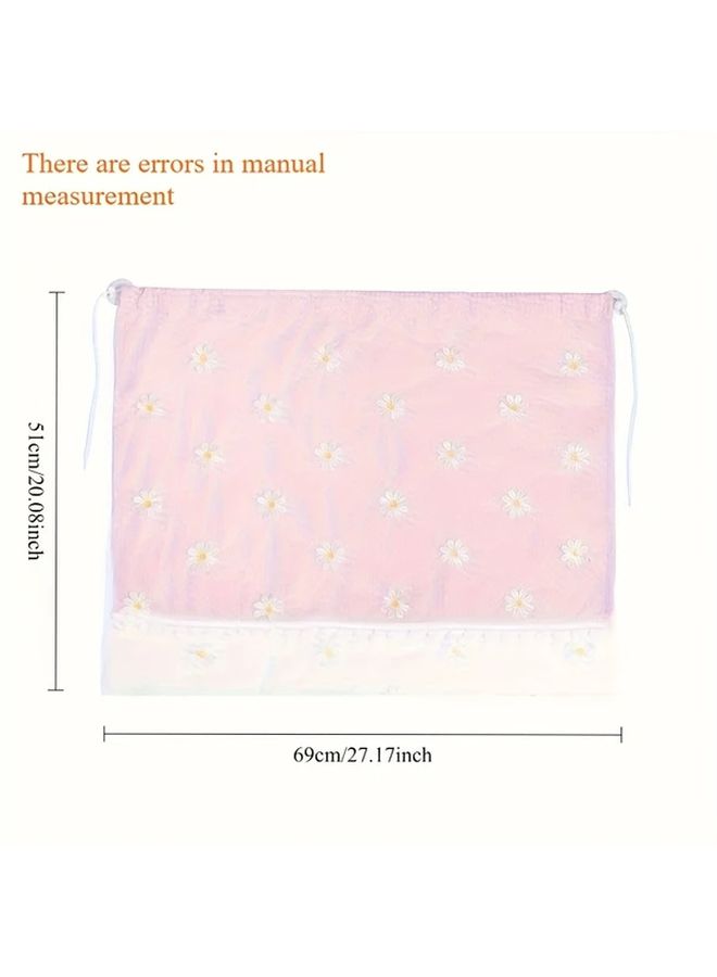 Blue Small Daisy Double Layer Sunshade Curtain UV Blocker Light Blocker Jacquard Weave Privacy Sun Protection - Image 3