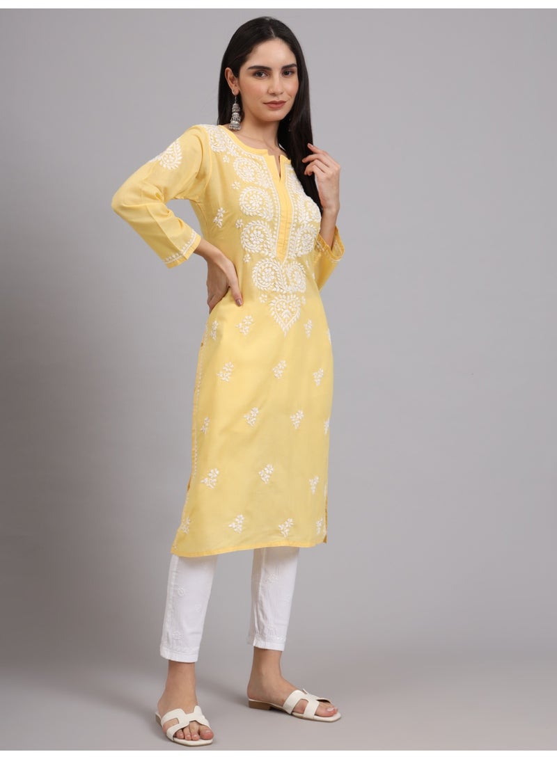 الايا كورتا شيكانكاري قطنية مطرزة يدويًا للسيدات -AL3997 - Image 5