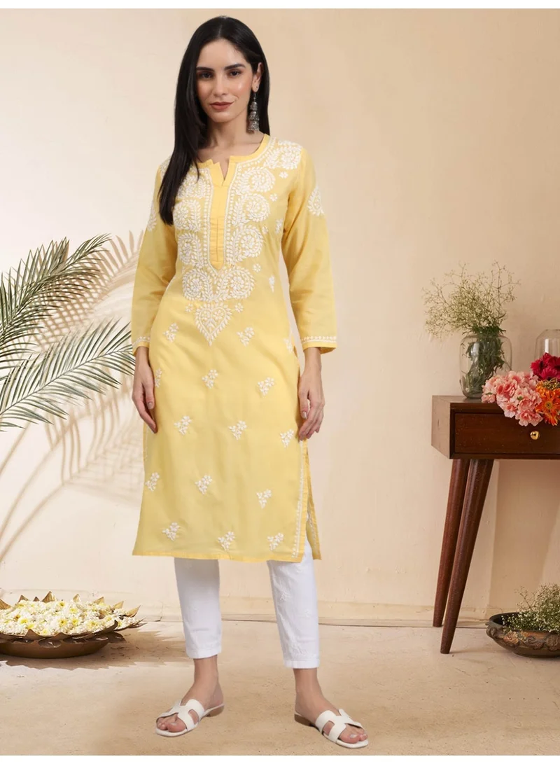 الايا كورتا شيكانكاري قطنية مطرزة يدويًا للسيدات -AL3997