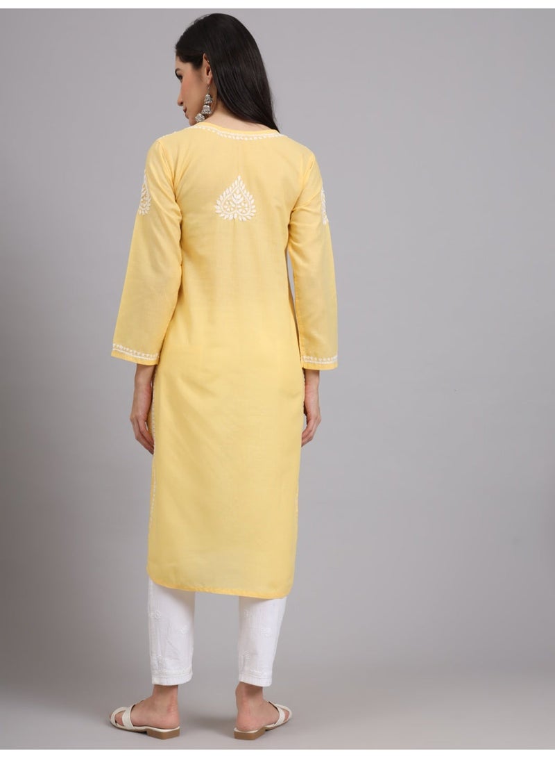 الايا كورتا شيكانكاري قطنية مطرزة يدويًا للسيدات -AL3997 - Image 2