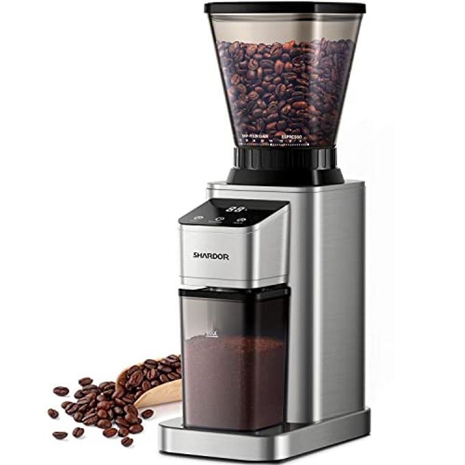 SHARDOR Professional Conical Burr Coffee Grinder, Coffee Bean Grinder with 48 Grind Settings for Espresso, Drip & French Press, Upgraded Anti-Static Technology, Precision Timer, Stainless Steel - Image 1