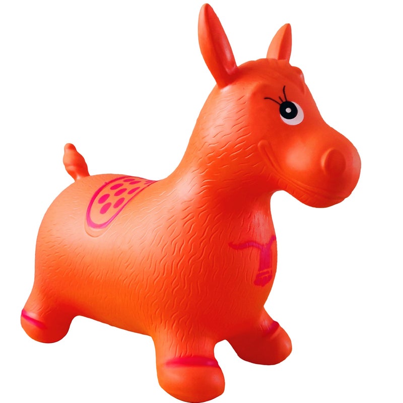 AppleRound Inflatable Rideon Bouncy Animal Hopper  Horse Cow or Unicorn  Kids Space Hopper Bouncer with Hand Pump  Jumping Toy for IndoorOutdoor Play - Image 3