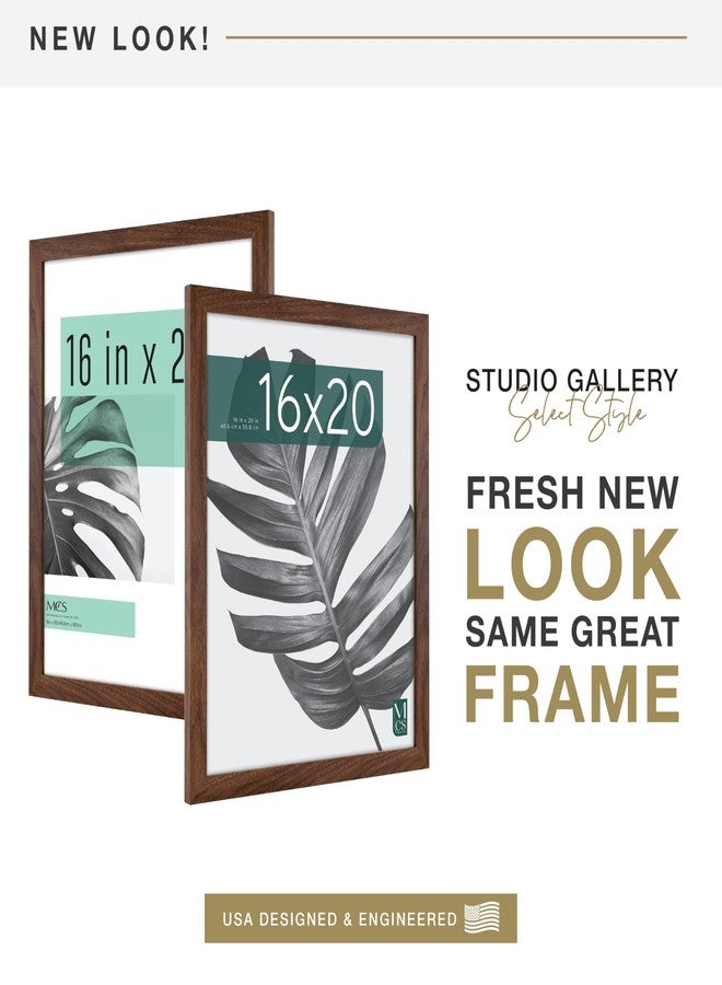 MCS Studio Gallery Wall Frame, Walnut Wood Grain, 16 x 20 Picture Frame, Single - Image 2