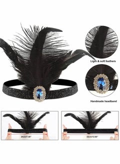 Excefore Party Dress Up Set, 1920s Flapper Accessories Set for Women, Fancy Dress Party Accessories with Flapper Headband Long Gloves Pearl Necklace, Theme Party Accessories  - Image 3