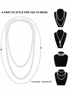 Excefore Party Dress Up Set, 1920s Flapper Accessories Set for Women, Fancy Dress Party Accessories with Flapper Headband Long Gloves Pearl Necklace, Theme Party Accessories  - Image 4