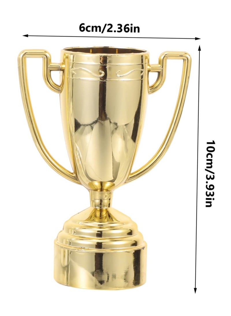 Excefore Small Trophy Soccer Toys, 6 Pcs Winner Trophies Kids Trophies Basketball Trophy Athletic Trophy Kids Trophy Decor Cake Toy Mini Kids Rewards Trophy Miniature Trophy Model (Sliver + Gold) - Image 2