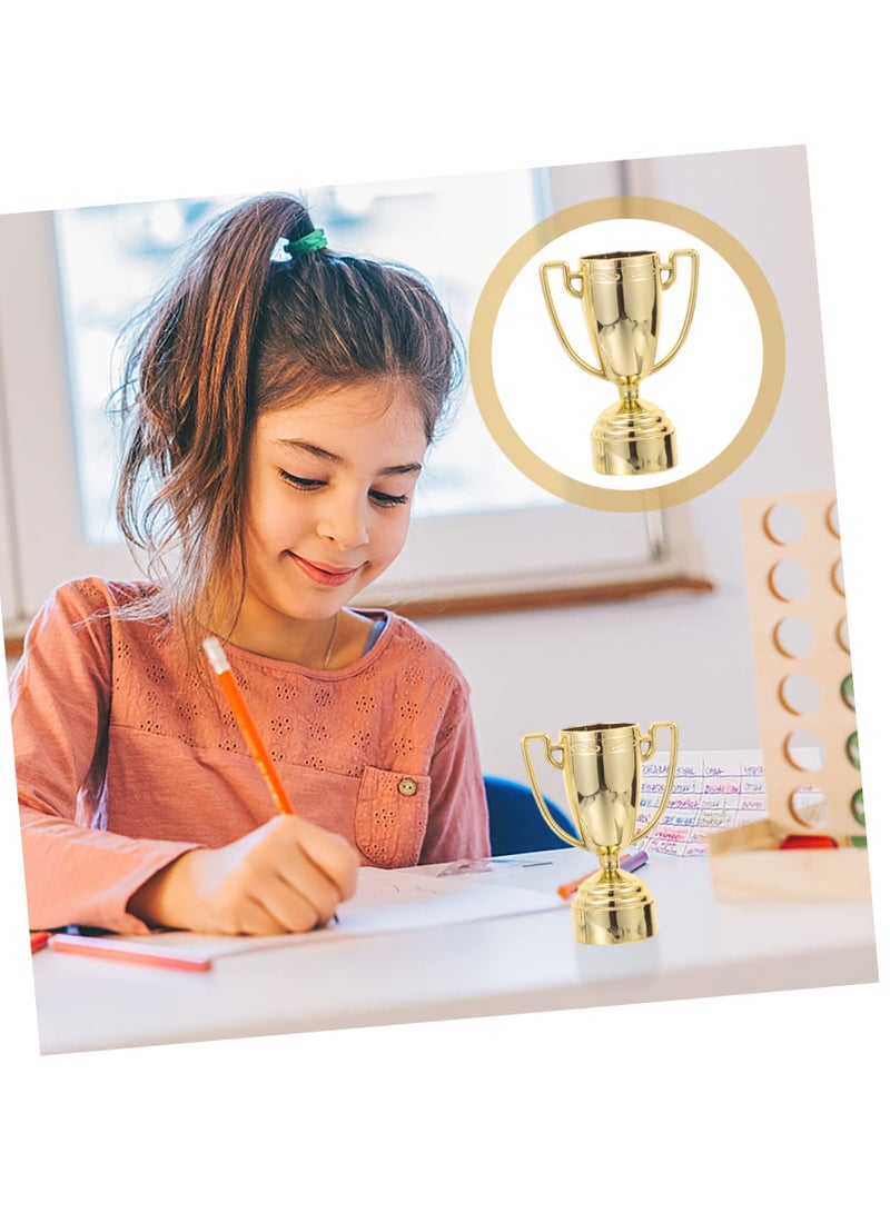 Excefore Small Trophy Soccer Toys, 6 Pcs Winner Trophies Kids Trophies Basketball Trophy Athletic Trophy Kids Trophy Decor Cake Toy Mini Kids Rewards Trophy Miniature Trophy Model (Sliver + Gold) - Image 5