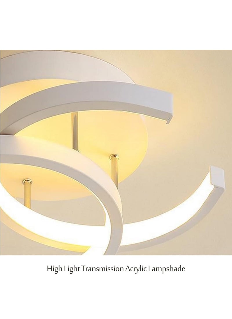 GUDOO 2-Light LED Ceiling Lights Modern Flush Mount Ceiling Lamp Metal Ceiling Lighting Fixture for Living Room Bedroom Office Hallway,White+Stepless Dimming-18W (Black+three color)  - Image 4