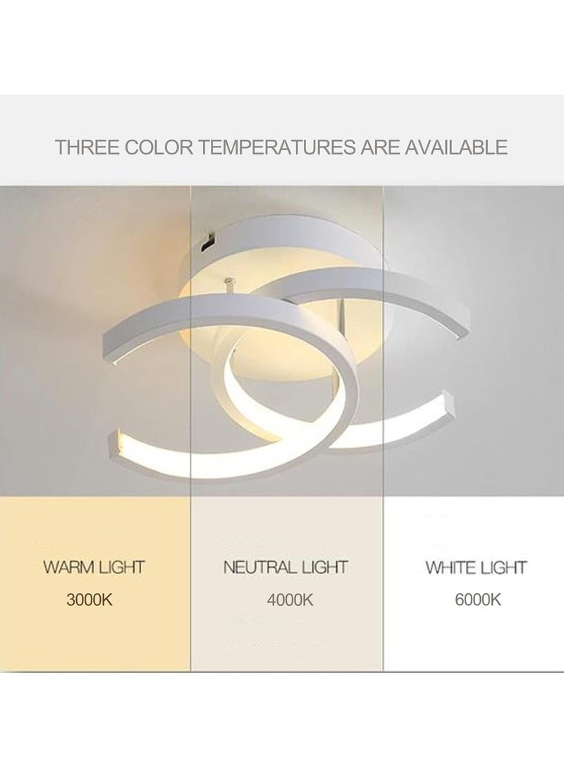 GUDOO 2-Light LED Ceiling Lights Modern Flush Mount Ceiling Lamp Metal Ceiling Lighting Fixture for Living Room Bedroom Office Hallway,White+Stepless Dimming-18W (Black+three color)  - Image 3