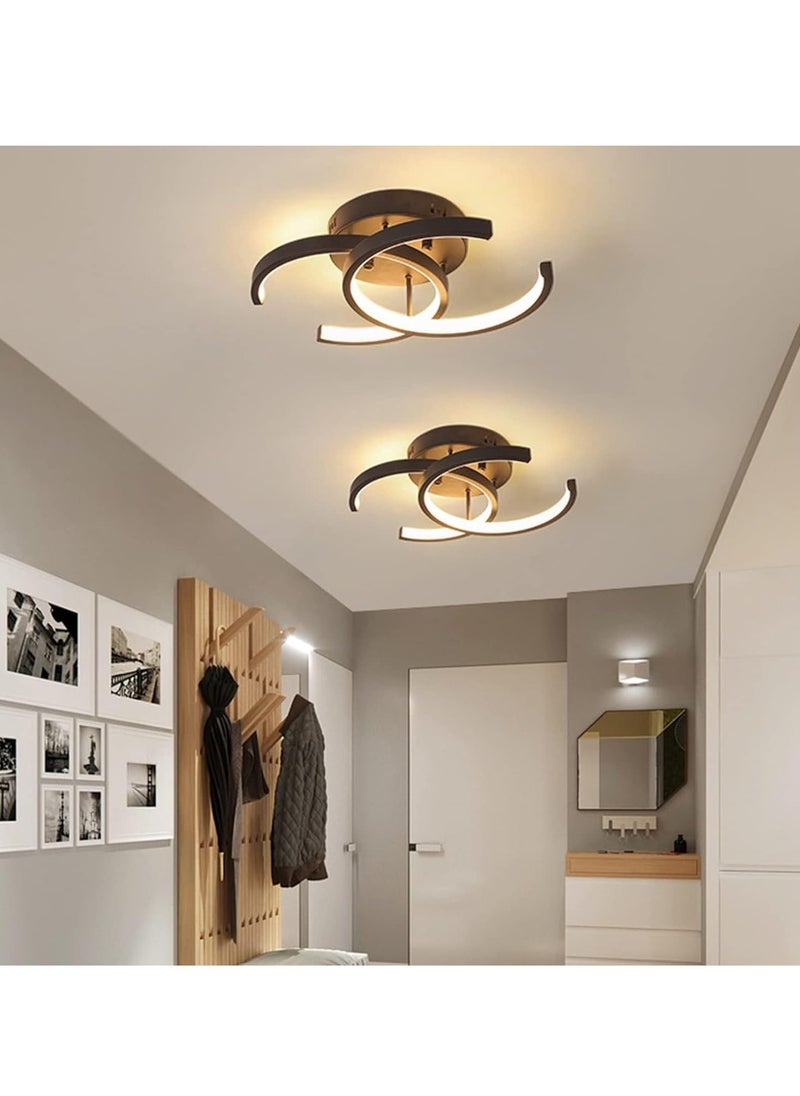 GUDOO 2-Light LED Ceiling Lights Modern Flush Mount Ceiling Lamp Metal Ceiling Lighting Fixture for Living Room Bedroom Office Hallway,White+Stepless Dimming-18W (Black+three color)  - Image 2