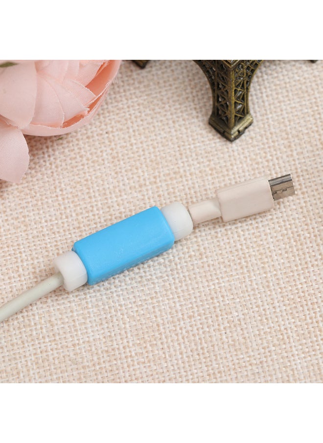 Generic - Color Mobile Phone Data Cable Protective Cover Creative Headset Charging Cable Anti-fracture Protector For Apple-Color:Red (bulk Without Packaging) - Image 1