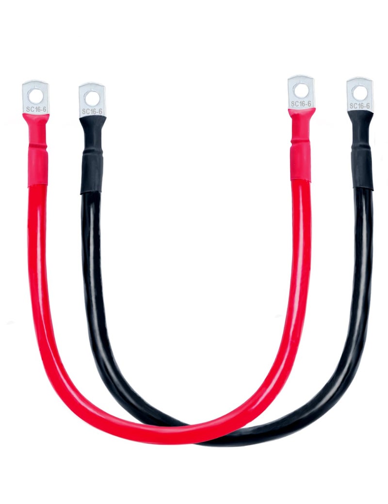 ECOWORTHY 5AWG Battery Cable with 1564 Lug Terminals 14inch Cables Set Tinned Copper Battery Inverter Cable for Car Truck RV Solar