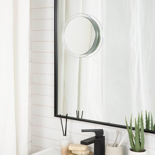 Jerdon Portable Travel Makeup Mirror – 9” Diameter Frame with 5X Magnification – Suction Cups Allow Wall Mounting – Travel Case Included – Model JSC5 - Image 3