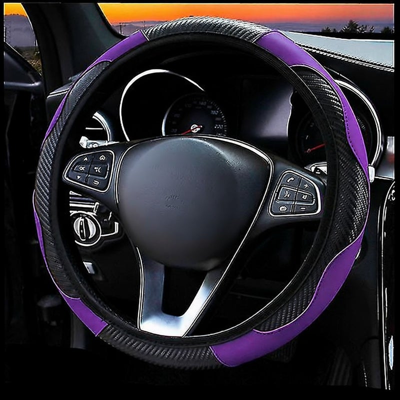 Car Steering Wheel Cover Breathable Anti-slip Pu Leather Steering Covers