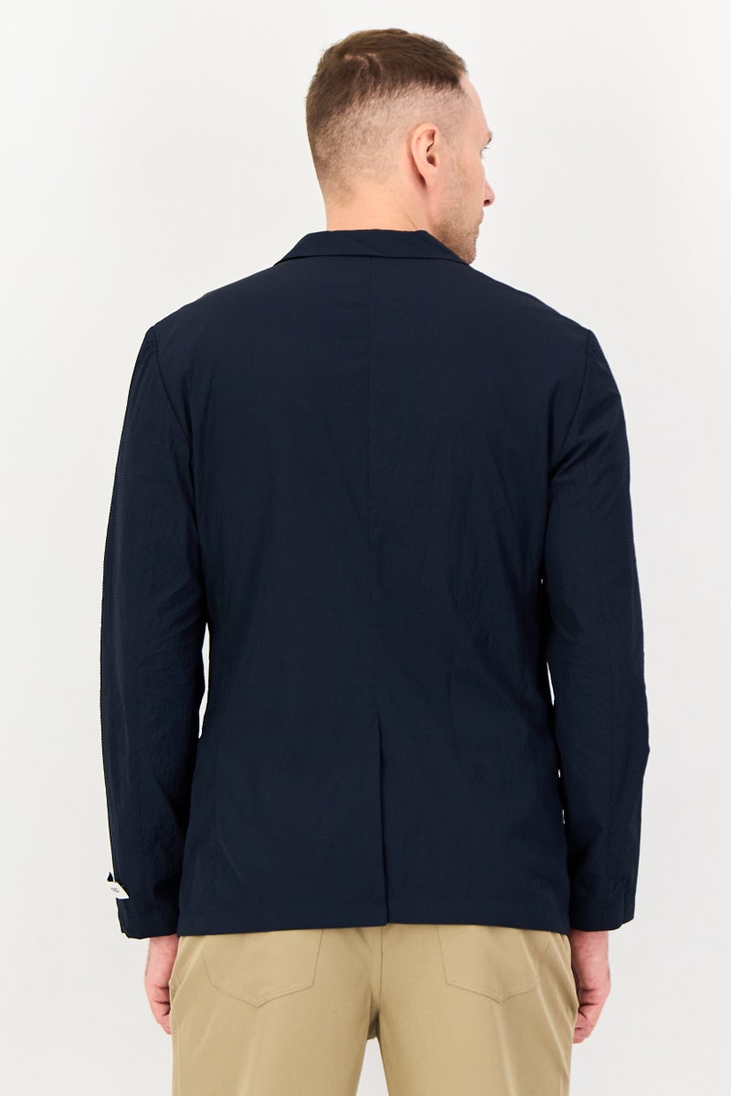 SELECTED Men Regular Fit Micro Striped Casual Blazer, Navy - Image 2