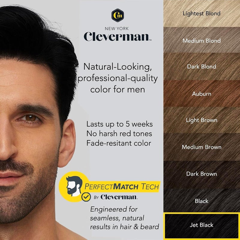 Cleverman Jet Black Hair & Beard Dye for Men, All-in-One Reusable Kit - Mens Color For Natural-Looking Gray Coverage, Professional-Quality and Ammonia-Free for Hair, Beard & Gray Mustache - Image 5