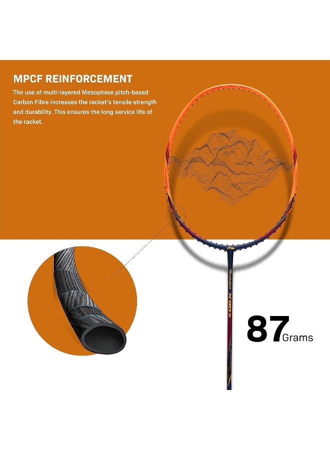 لي-نينج مضرب تنس الريشة Li-Ning Turbo X 90 III بألياف الكربون مع غطاء كامل مجاني - Image 2