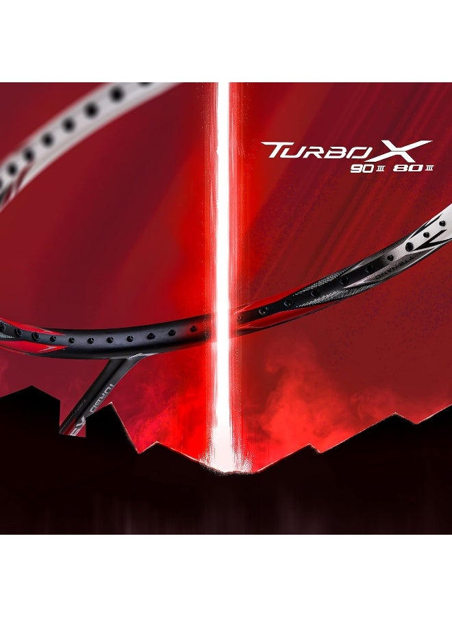 لي-نينج مضرب تنس الريشة Li-Ning Turbo X 90 III بألياف الكربون مع غطاء كامل مجاني - Image 1