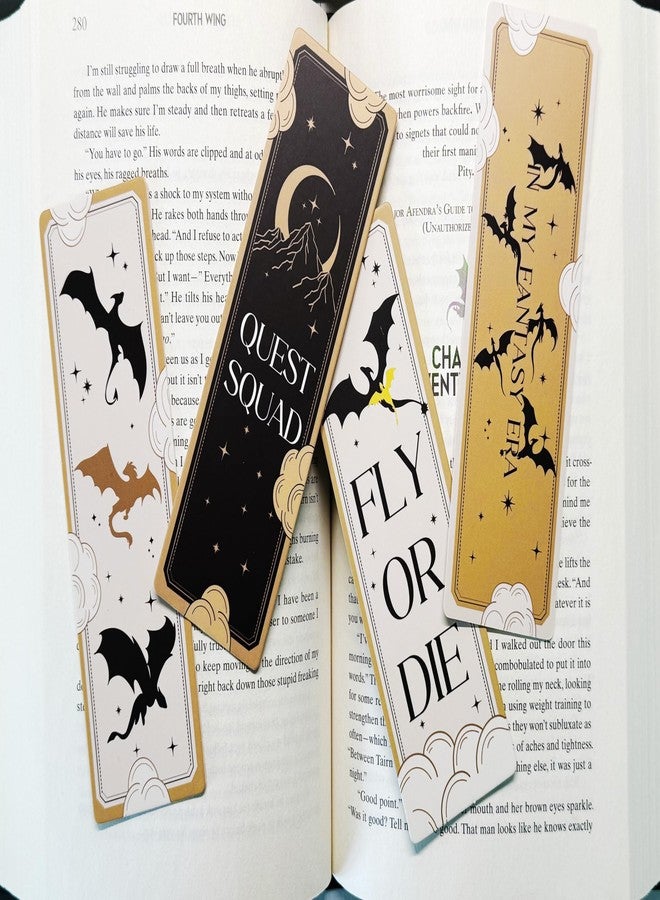TwoDays 10Pcs Fantasy Inspired Bookmarks for Book Lovers, Dragon Bookmark, Romantasy Romance Merch, Bookish Gifts Book Accessories for Reading Women - Image 5