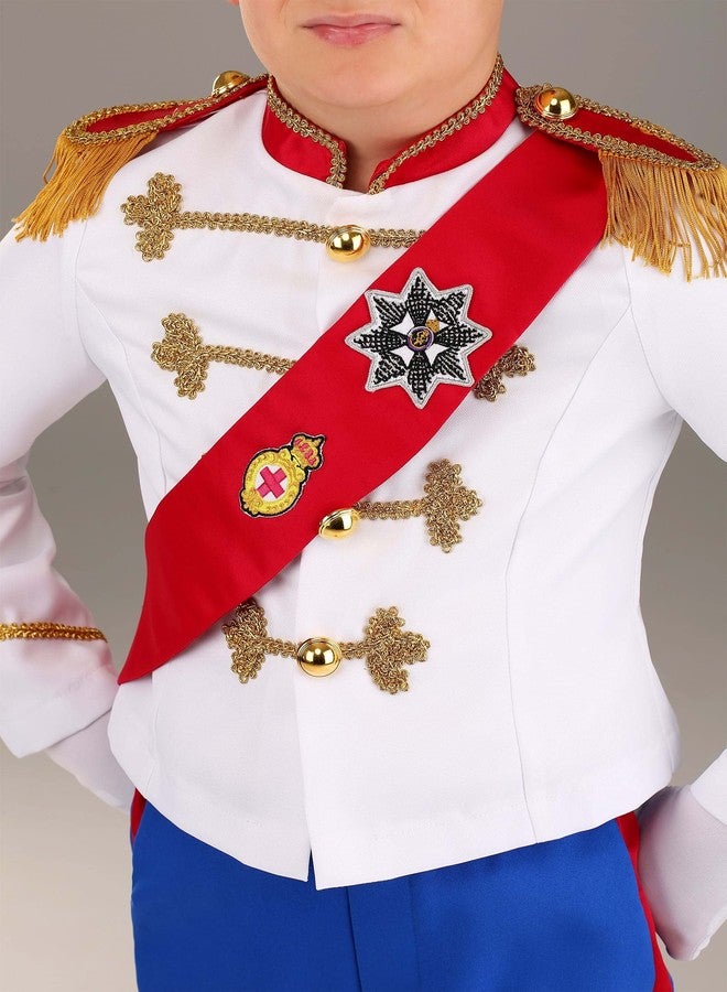 Fun Costumes Charming Prince Kid's Costume - Jacket, Pants, Sash - White Gold Disney Outfit - Medium - Multicolor - Image 4