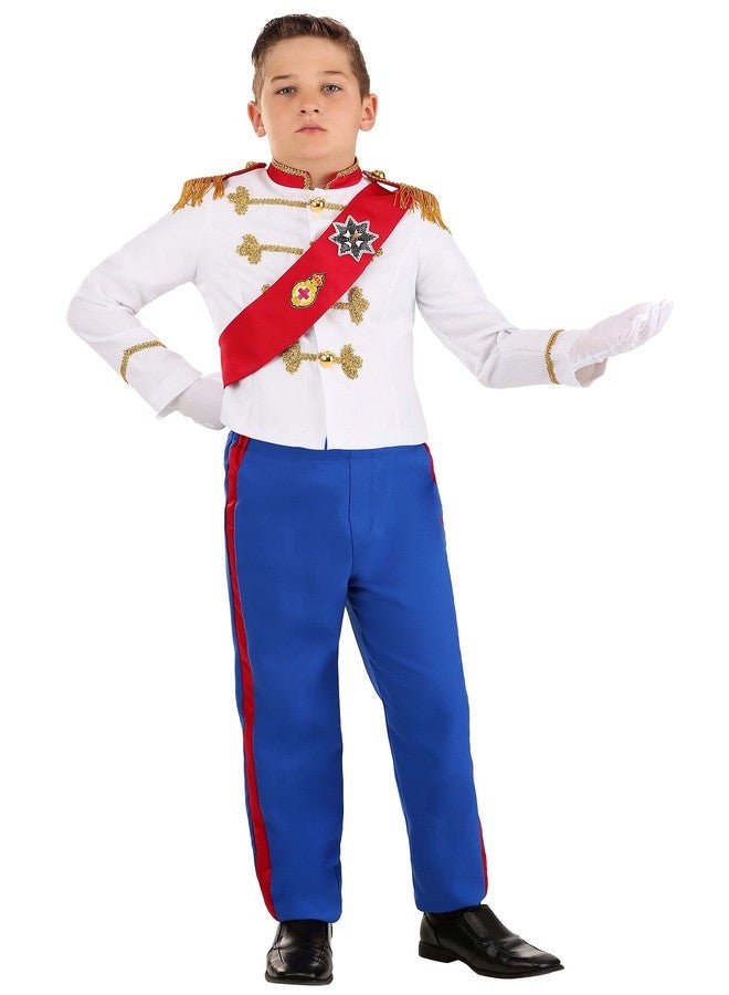 Fun Costumes Charming Prince Kid's Costume - Jacket, Pants, Sash - White Gold Disney Outfit - Medium - Multicolor - Image 2