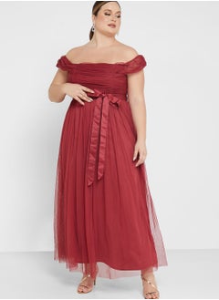 Tie Detail Bardot Dress